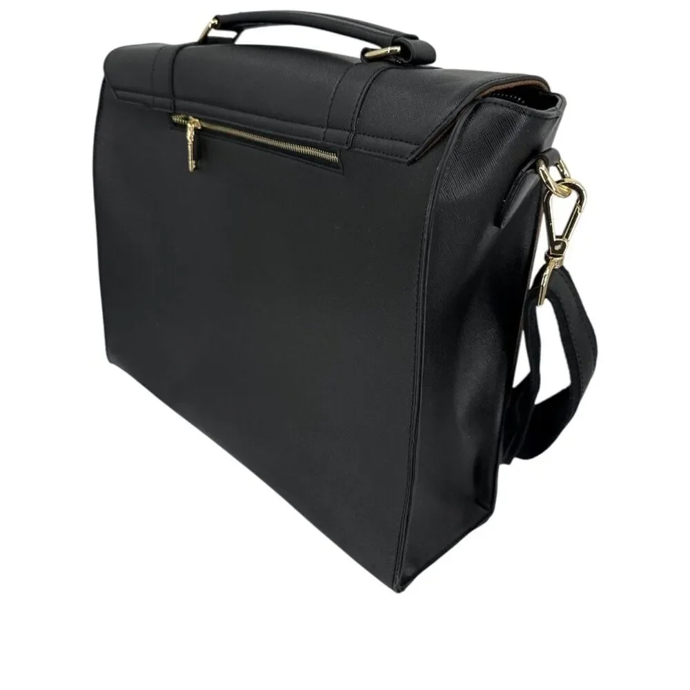 Easegave Black Briefcase 15.6 inch laptop professional bag shoulder strap
